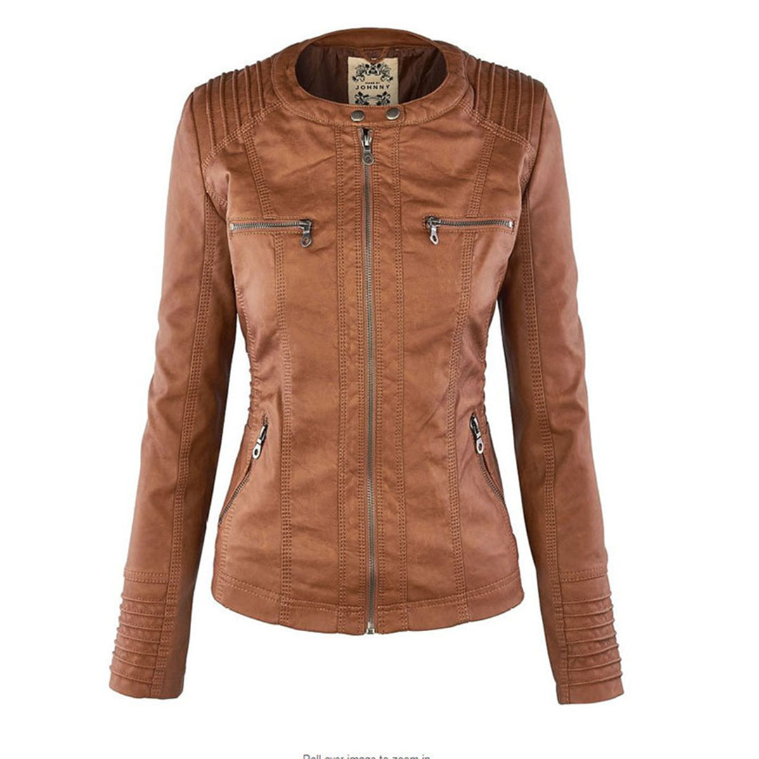 Leather Jacket | Hooded | Zip-Up | Vegan Leather Jacket | Women's Jacket