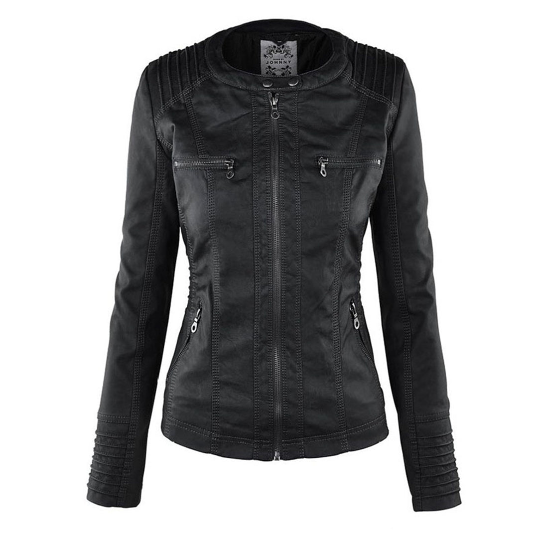 Leather Jacket | Hooded | Zip-Up | Vegan Leather Jacket | Women's Jacket