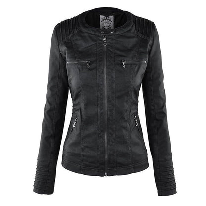 Leather Jacket | Hooded | Zip-Up | Vegan Leather Jacket | Women's Jacket
