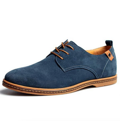 Men's Suede Leather Oxford Shoes - Classic Lace-Up Dress Shoes for Business & Casual Wear