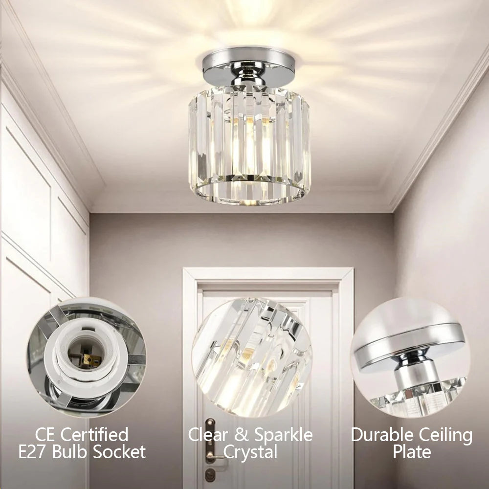 Modern Nordic Crystal Glass LED Ceiling Light