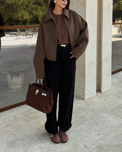Oversized Jacket | Brown | Zip-Up | Autumn Jacket | Women's Jacket