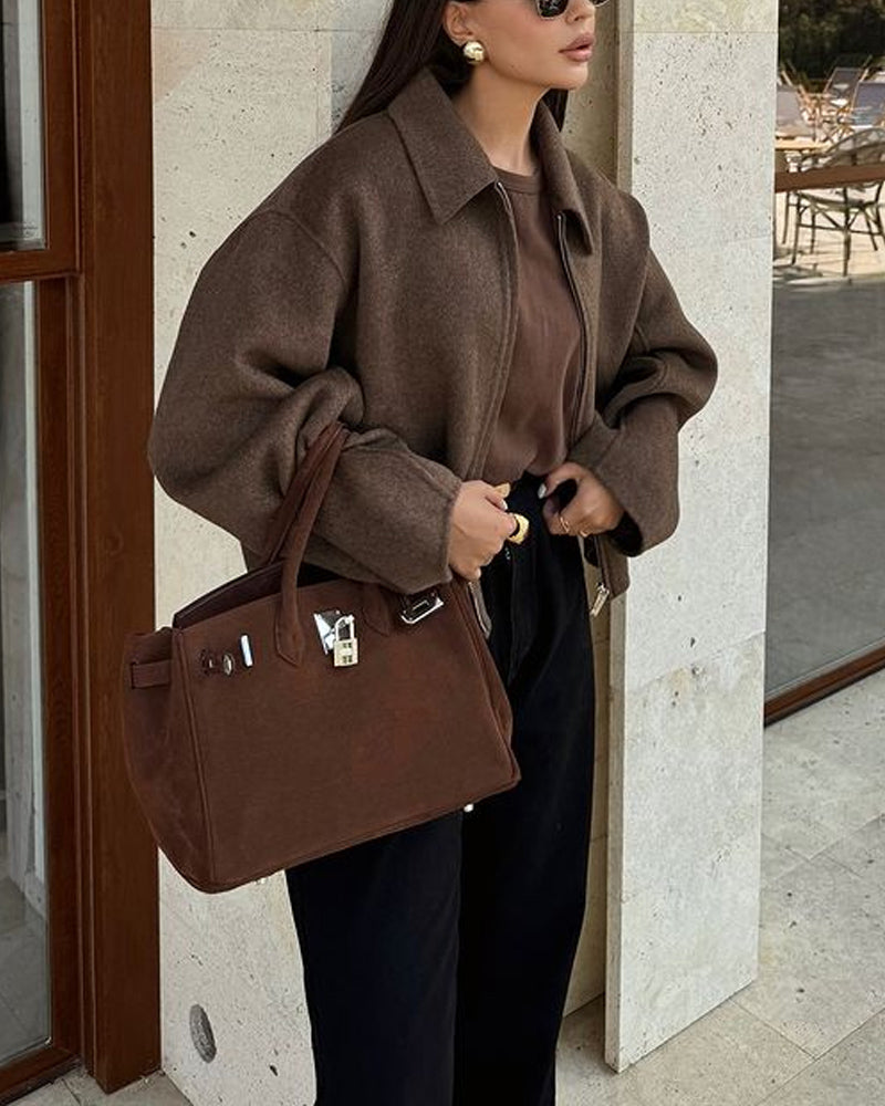 Oversized Jacket | Brown | Zip-Up | Autumn Jacket | Women's Jacket