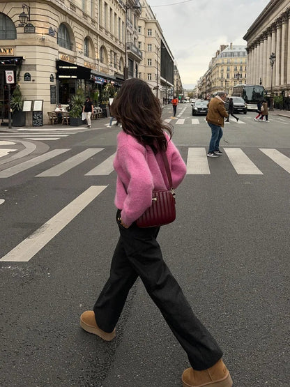 Penelope - Pink Knitted Cardigan for Ladies Winterwear