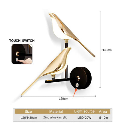 Modern  Design Bird Wall Light | Bathroom Wall Light