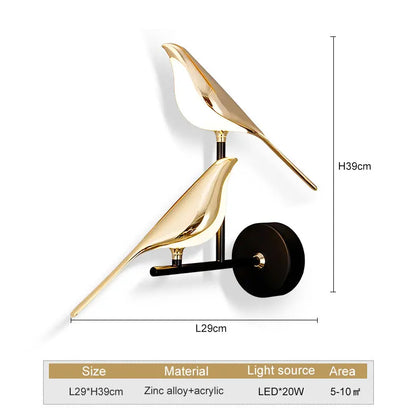 Modern  Design Bird Wall Light | Bathroom Wall Light