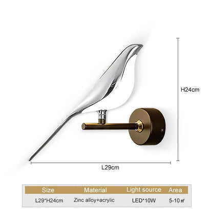 Modern  Design Bird Wall Light | Bathroom Wall Light