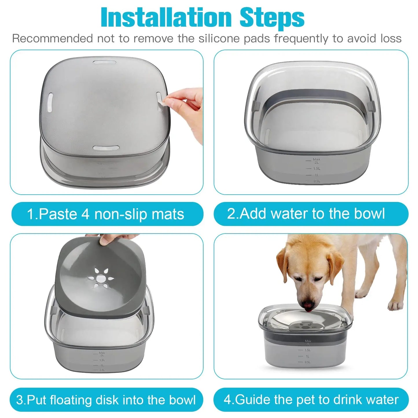 No-Spill Dog Water Bowl – Anti-Splash, Slow Drinking & Travel-Friendly Pet Water Dispenser