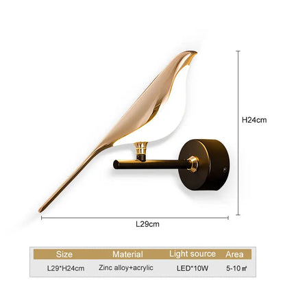 Modern  Design Bird Wall Light | Bathroom Wall Light