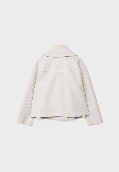 Short Wool Jacket - Double Breasted - Oversized - Wool Blend Coat - Women's Wool Coat 