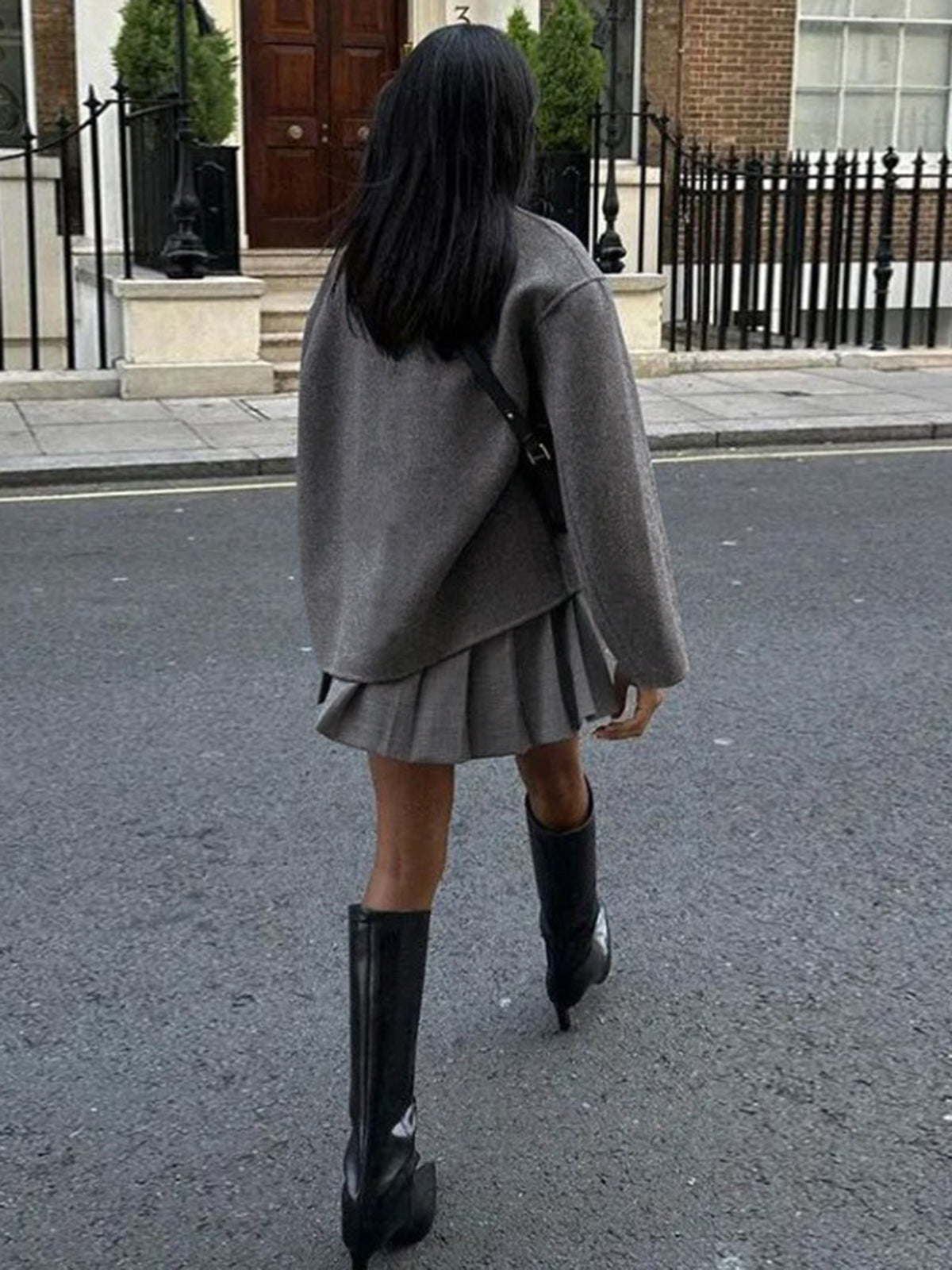 Short Wool Jacket - Women's Double Breasted Short Wool Blend Coat