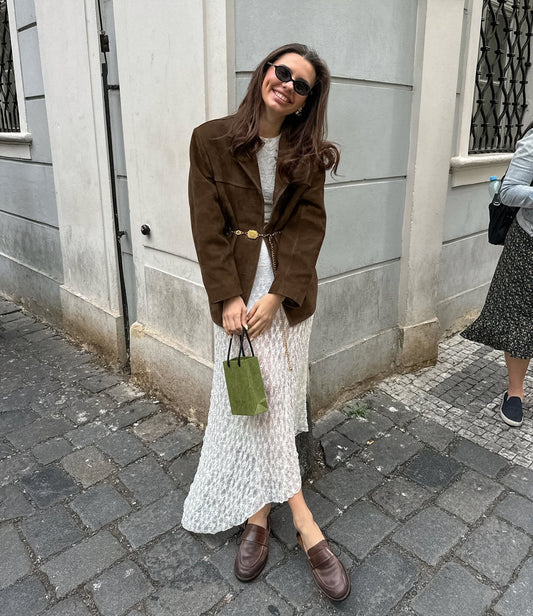 Suede Jacket - Brown - Autumn - Oversized Jacket - Women's Jacket