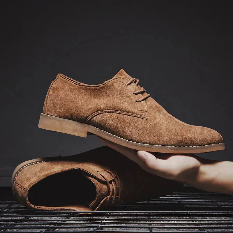 Men’s Classic Suede Oxford Shoes – Timeless Lace-Up Dress Shoes for Casual & Formal Wear