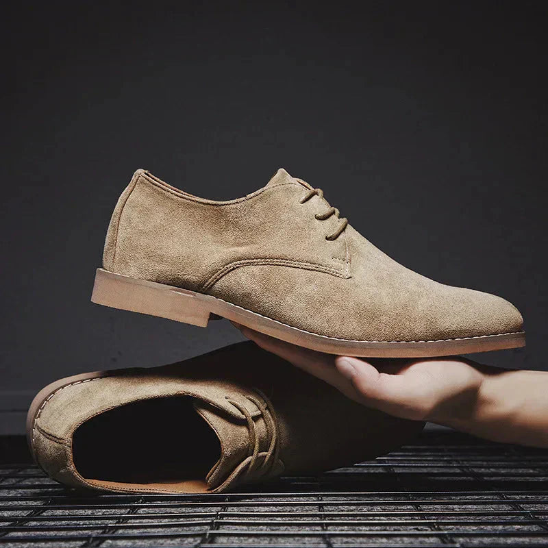 Men’s Classic Suede Oxford Shoes – Timeless Lace-Up Dress Shoes for Casual & Formal Wear