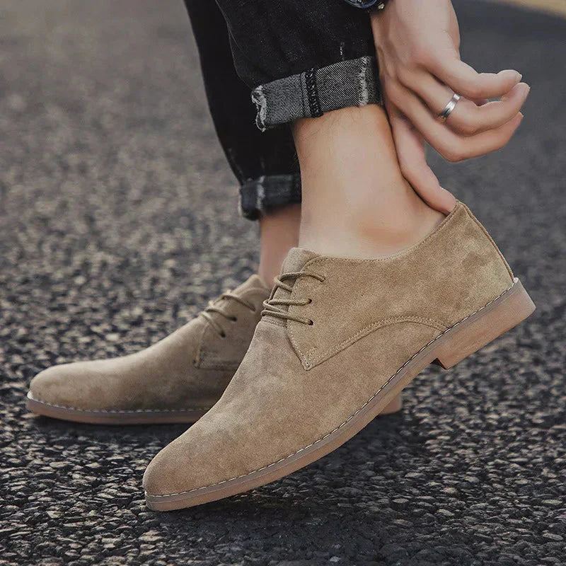 Men’s Classic Suede Oxford Shoes – Timeless Lace-Up Dress Shoes for Casual & Formal Wear