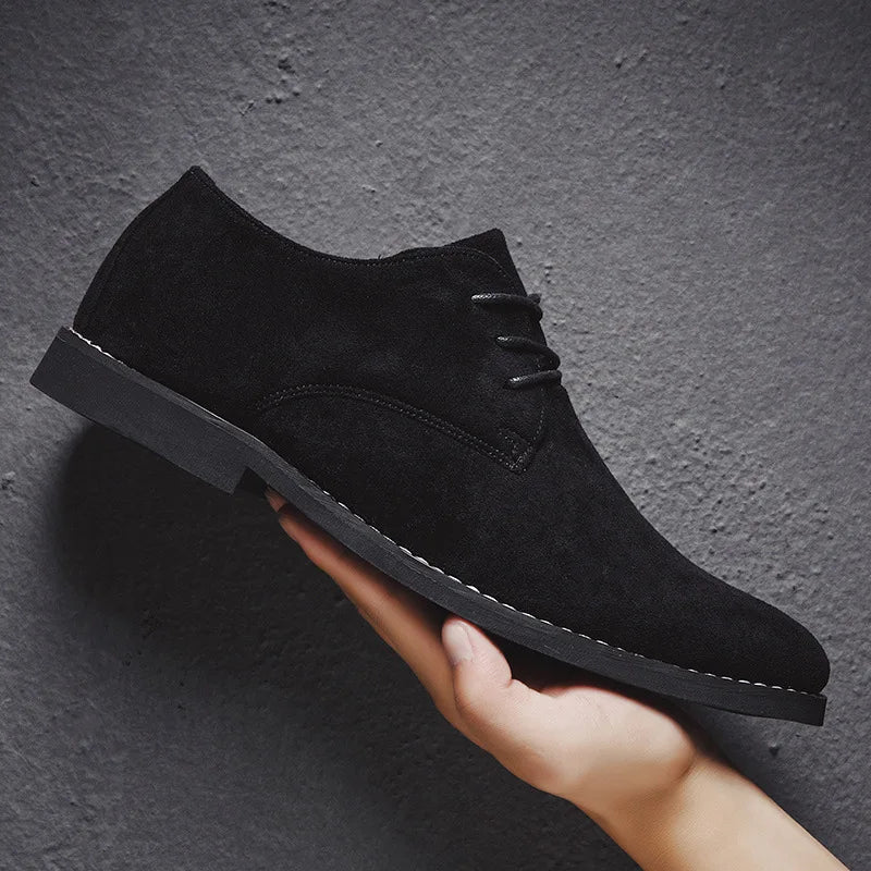 Men’s Classic Suede Oxford Shoes – Timeless Lace-Up Dress Shoes for Casual & Formal Wear