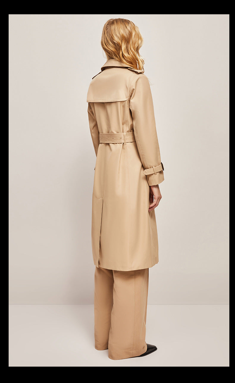 Trench Coat - Women's Classic Long Double Breasted Trench Coat
