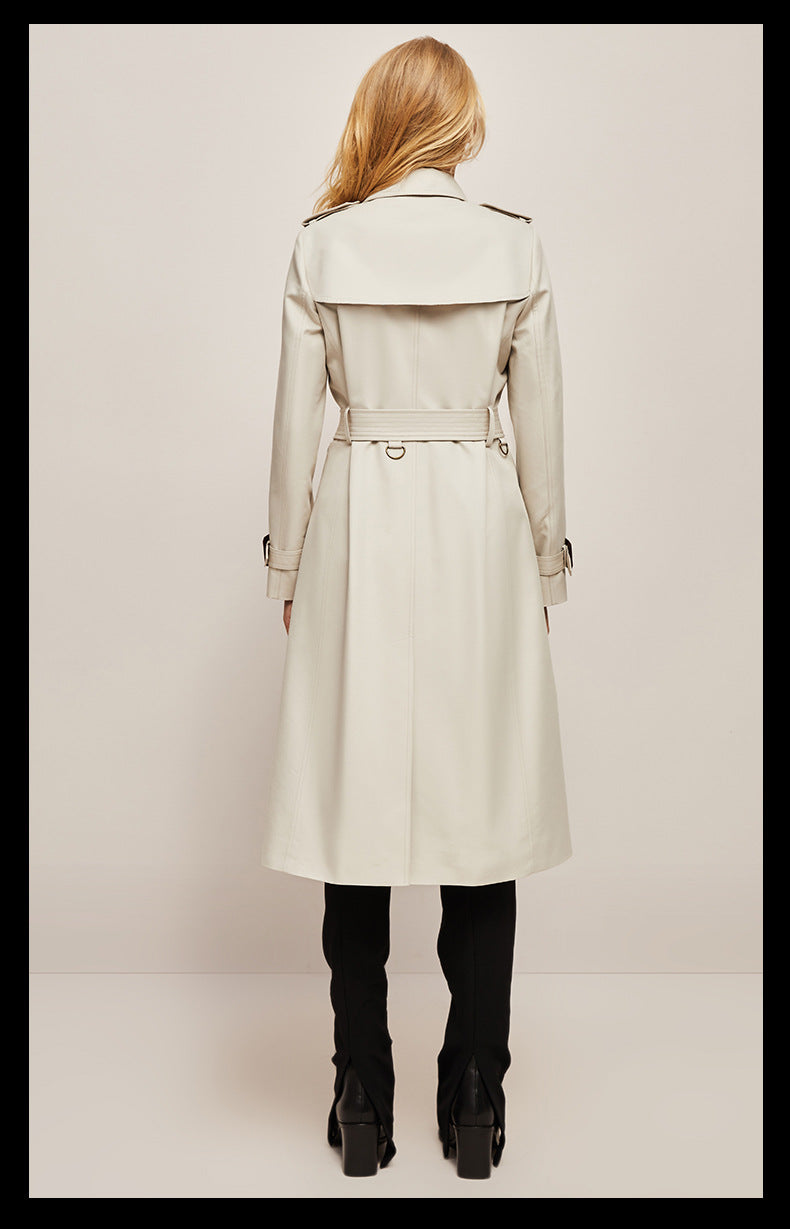 Trench Coat - Women's Classic Long Double Breasted Trench Coat