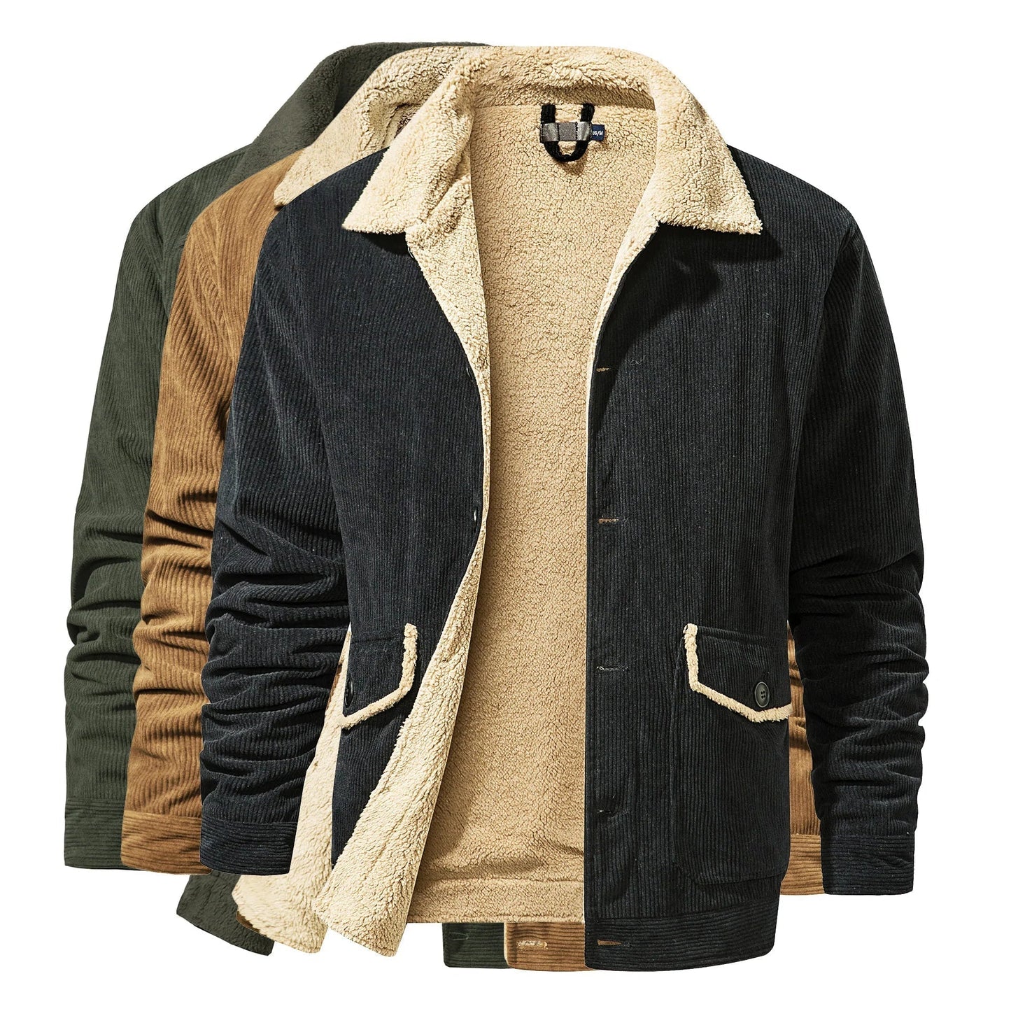 Winter Jacket | Pockets | Button Up | Fleece Lined Jacket | Men's Sherpa Jacket