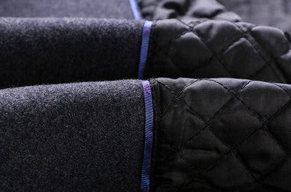 Wool Coat - Single Breasted - Quilted Lining - Long Coat - Winter Jacket Men