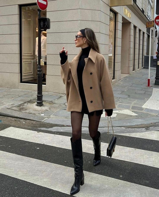 Wool Jacket | Oversized | Single Breasted | Short Wool Coat | Winter Trench Jacket