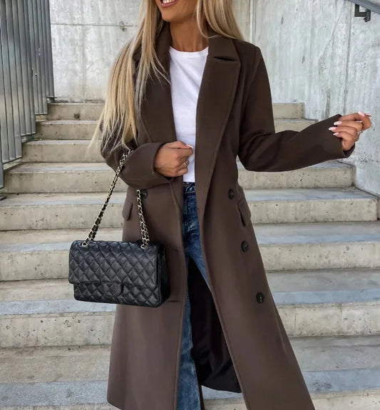 Wool Trench Coat | Double Breasted | Belt | Winter Trench Coat | Women's Long Coat