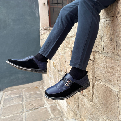 Men's Modern Lace-Up Dress Shoes – Stylish Formal-Casual Leather Look Shoes with Comfort Sole for Work, Events & Daily Wear