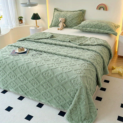 Soft Throw Blanket Embroidered Cozy