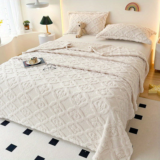 Soft Throw Blanket Embroidered Cozy