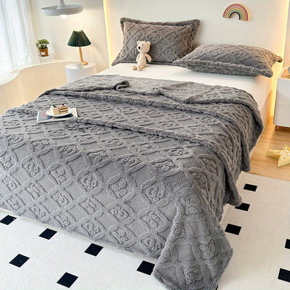 Soft Throw Blanket Embroidered Cozy