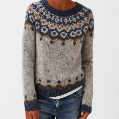 Icelandic Wool Knit Jumper – Handcrafted Winter Sweater with Nordic Pattern for Cold Weather Comfort