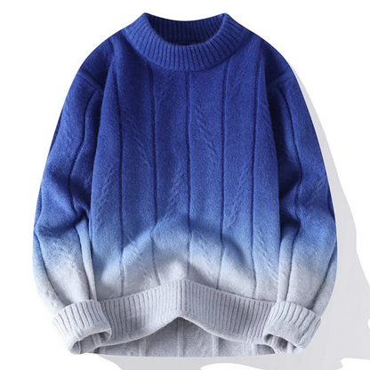 Men’s Ombre Knit Sweater – Earth-Toned Warmth with a Modern Fade