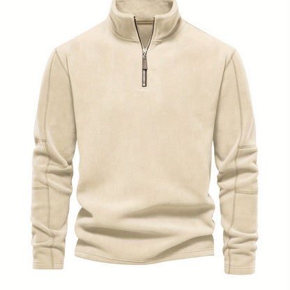 Men’s Lightweight Fleece Pullover with Half Zip High Collar