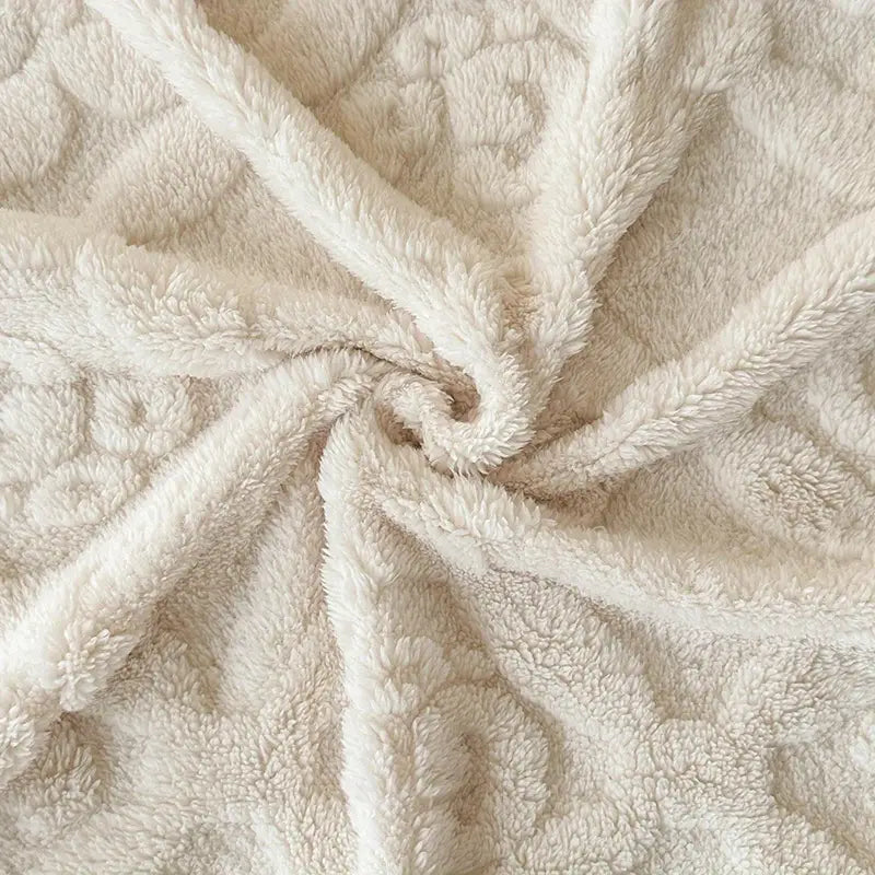 Soft Throw Blanket Embroidered Cozy