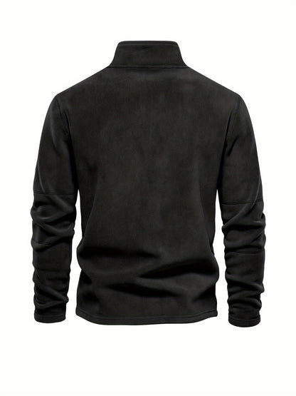 Men’s Lightweight Fleece Pullover with Half Zip High Collar