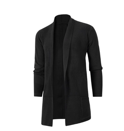 Men’s Open Front Lightweight Knit Cardigan – Casual Longline Layer for All Seasons