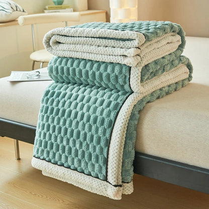 Textured Plush Sherpa Throw Blanket – Ultra Soft Fleece Layer for Lounge, Sofa or Bedroom Comfort