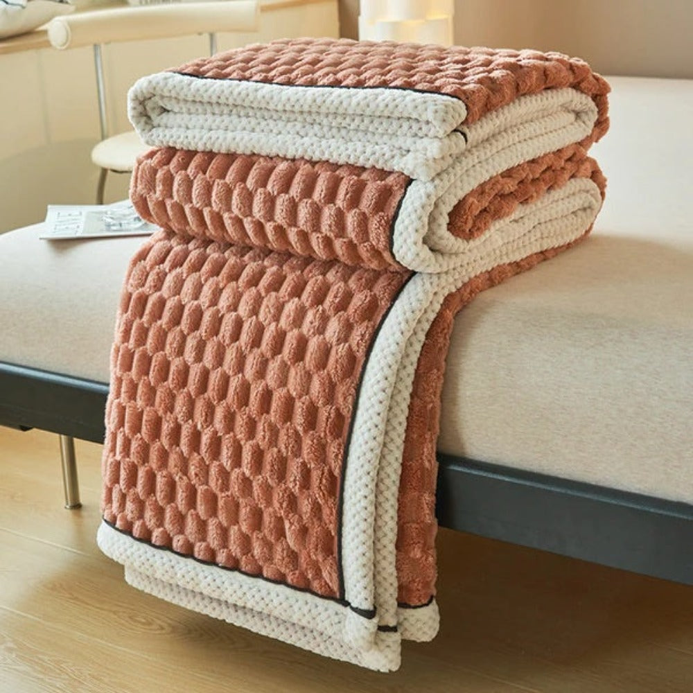 Textured Plush Sherpa Throw Blanket – Ultra Soft Fleece Layer for Lounge, Sofa or Bedroom Comfort
