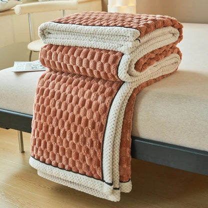 Textured Plush Sherpa Throw Blanket – Ultra Soft Fleece Layer for Lounge, Sofa or Bedroom Comfort