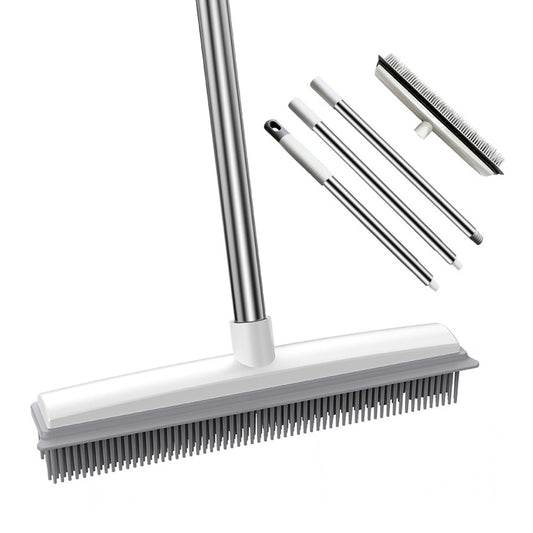 Pet Hair Removal Broom – Multi-Surface Rubber Brush for Carpet, Hardwood & Tile Floors
