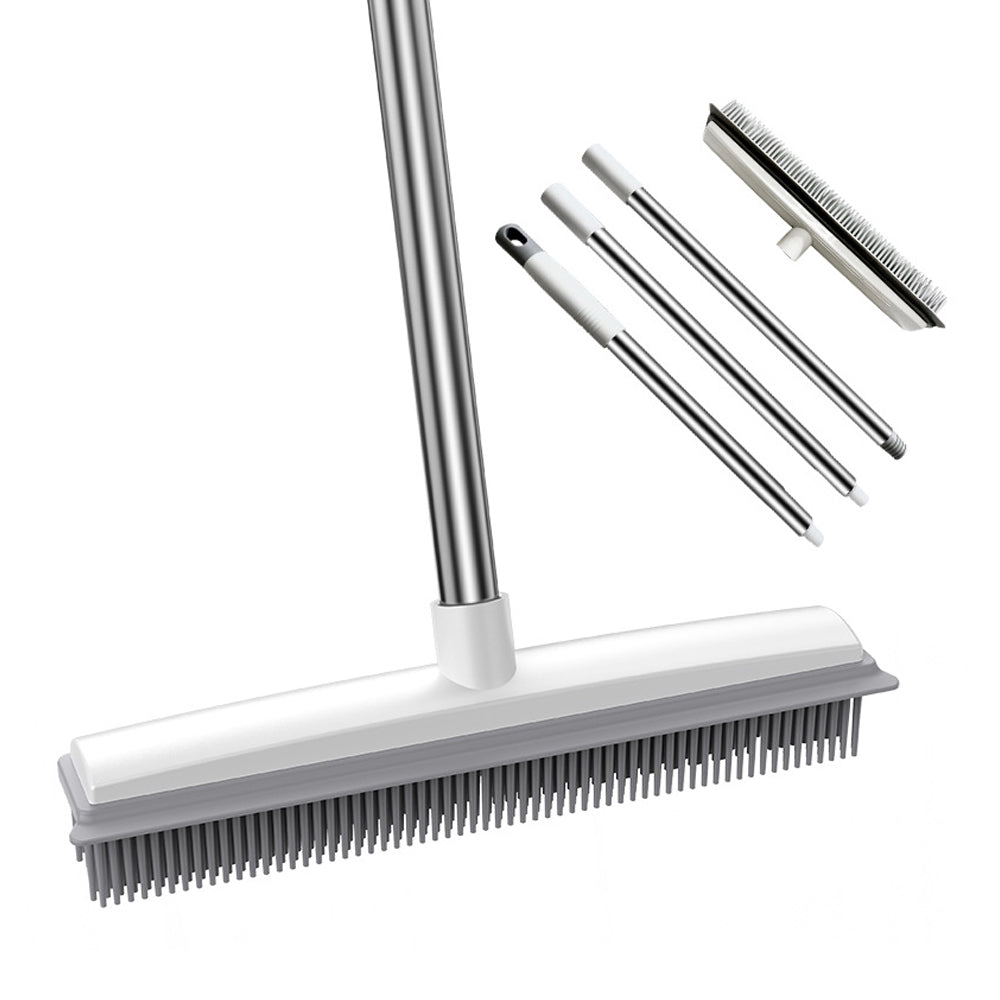 Pet Hair Removal Broom – Multi-Surface Rubber Brush for Carpet, Hardwood & Tile Floors